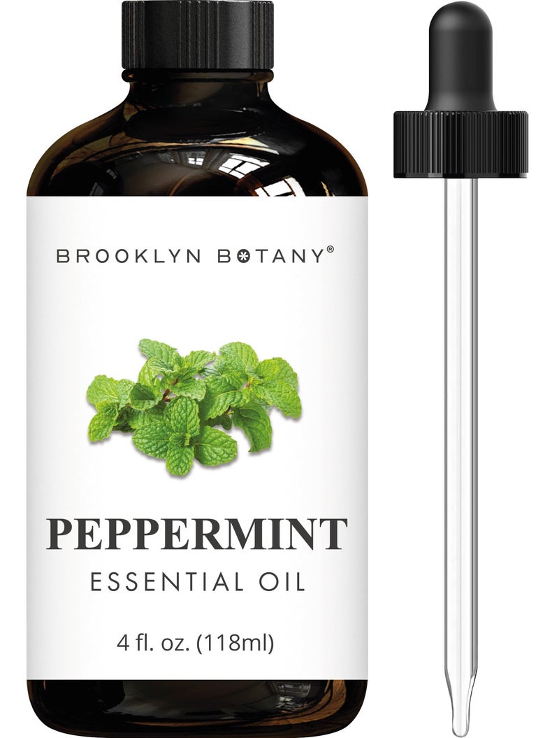 Brooklyn Botany Peppermint Essential Oil - Huge 4 Fl Oz - 100% Pure and Natural - Premium Grade with Dropper - for Aromatherapy and Diffuser - Image 1
