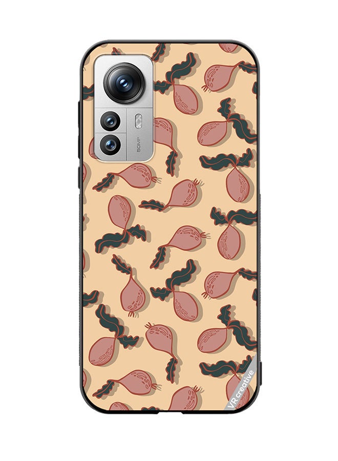 VR CREATIVE Protective Case Cover For Xiaomi 12 Pro Beetroot Vegetable Vector Seamless Pattern Design Multicolour - Image 1