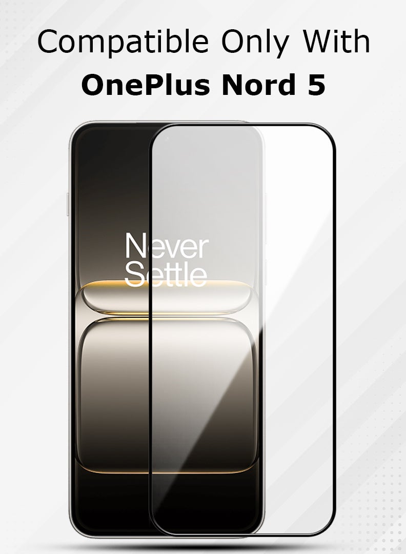 YJS Screen Protector For OnePlus Nord 5 6.83 Inch 9H Hardness Tempered Glass Film, Bubble Free Easy Installation, Full Coverage, Anti Scratch And Touch Sensitive - Image 2