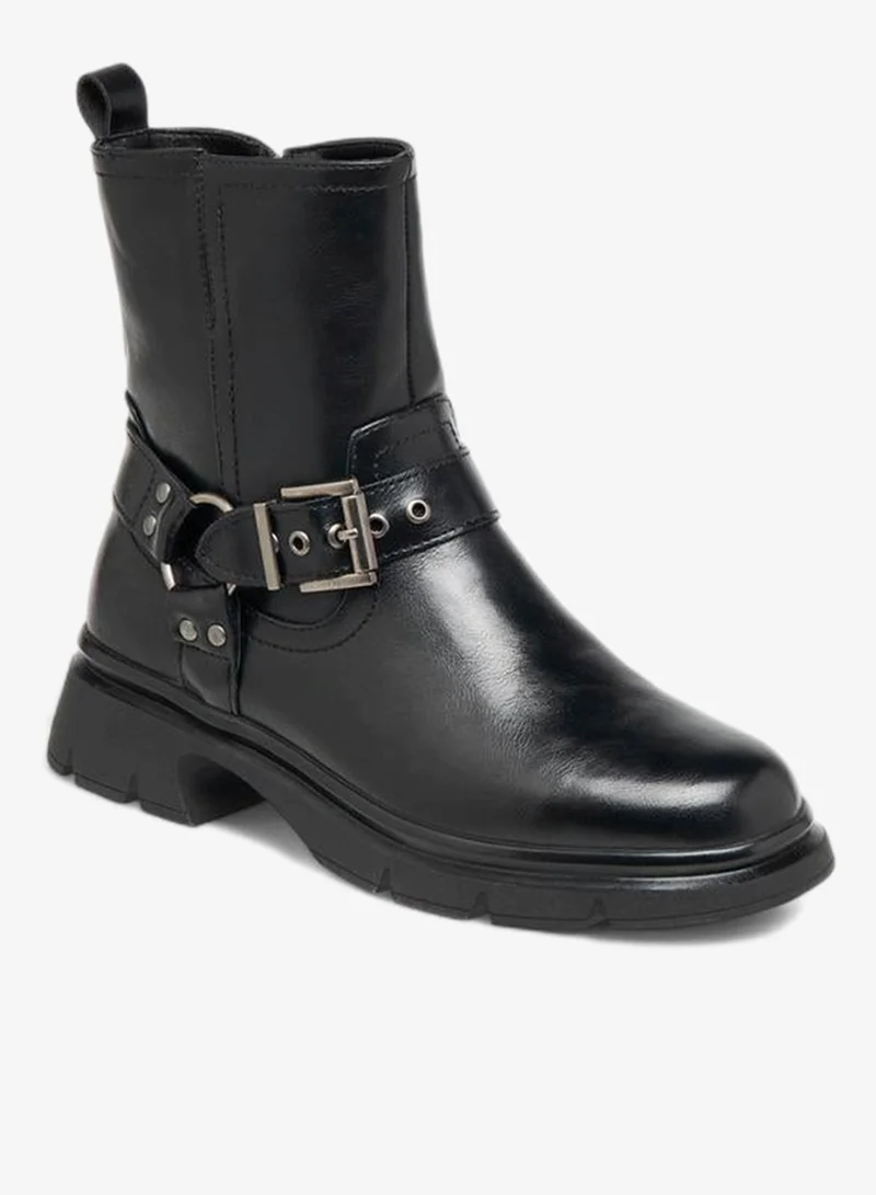 سيليست بوت نسائي بكعب عريض وإبزيم وسحاب