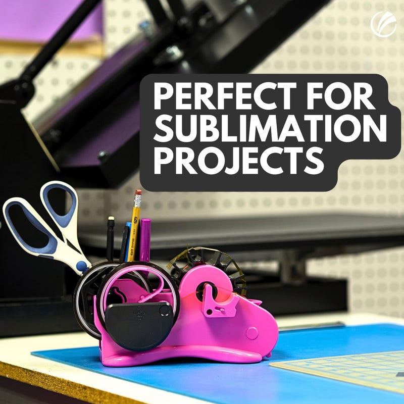 echomerx Original Heat Tape Dispenser Multi-Roll - Pre-Cut Sublimation | Heat Resistant, Heat Transfer, Thermal, Heat Press | Thin Double-Sided & Scotch Tapes, 1" & 3" Large Core, Pink - Image 4