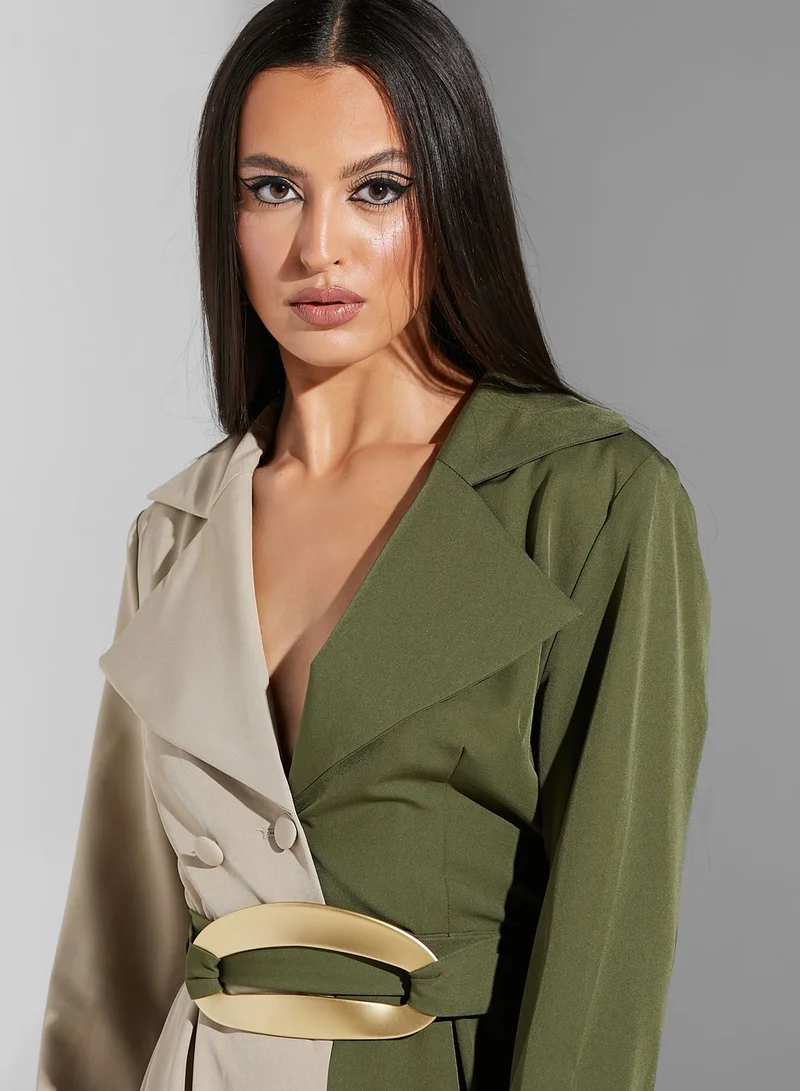 Namshi x Renee 11:11 Two-Tone Structured Jumpsuit