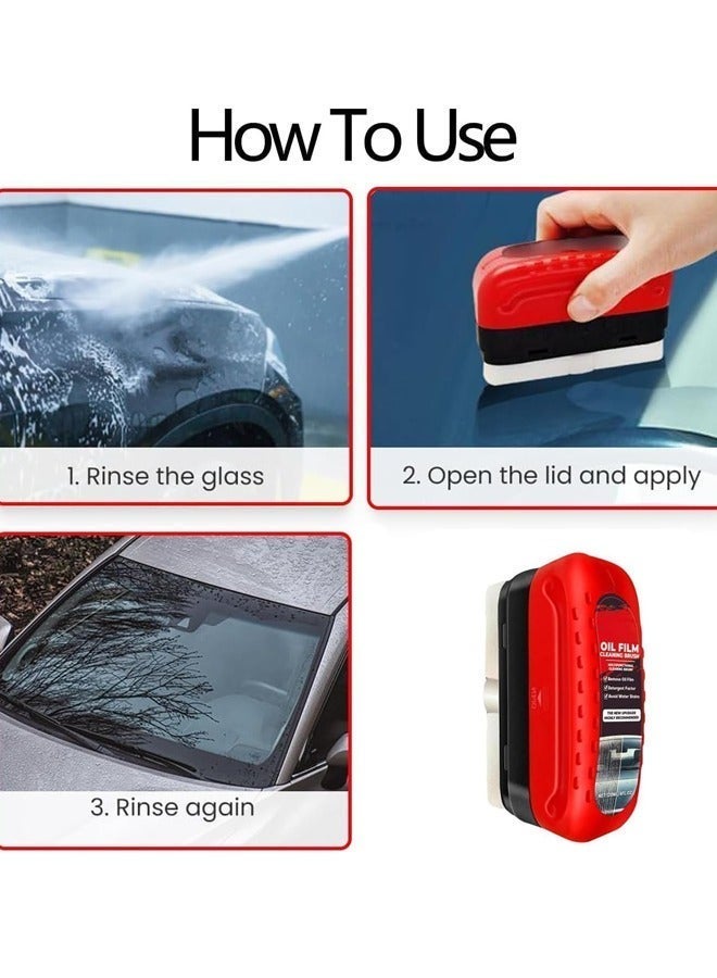 New Oil Film Cleaning Brush, Glass Cleaning Tool with Windshield Hydrophobic Coating, Improves Clarity and Visibility, Great for Removing Oil Film, Dirt and Grime - Image 2