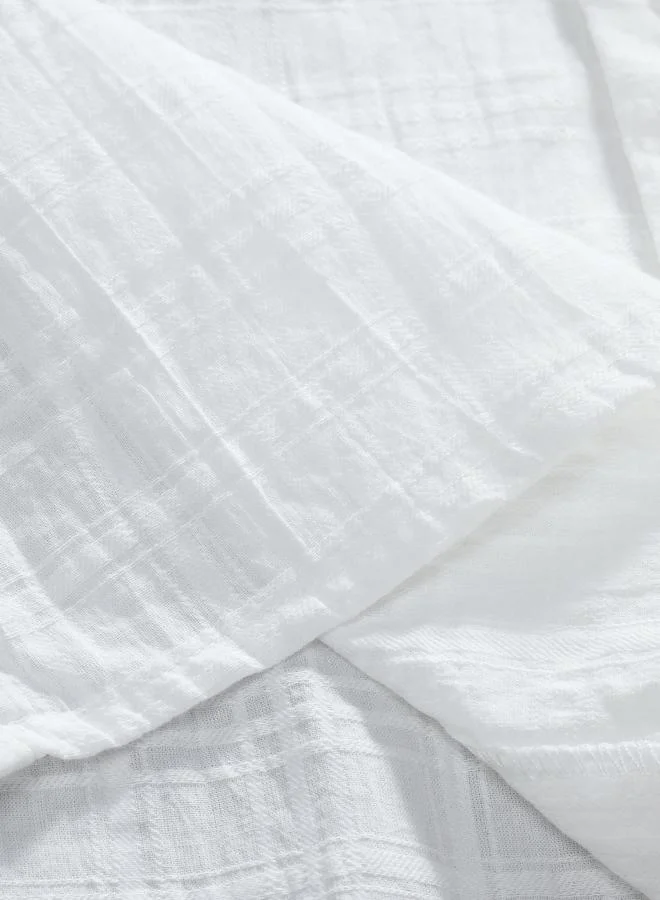 Take Two Take Two Men White Textured Buttoned Regular Fit Shirt