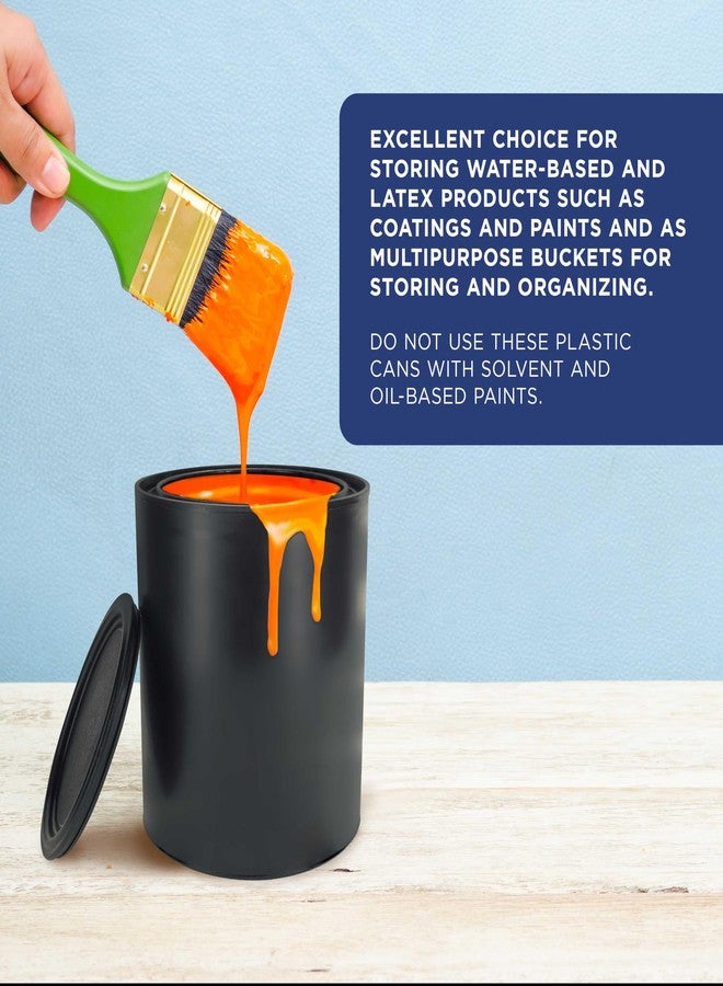 Master Airbrush Master Elite 1 Quart Empty Plastic Paint Can Bucket, Pack of 4 - Triple Lock Airtight Lid Seal, 32 fl. oz. All-Plastic Coating Storage Container Can - Pail Handle, Dent & Rust Proof, Odor Resistant - Image 5