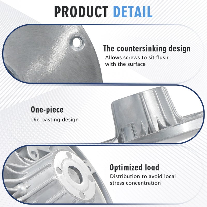 MTZUL 9" x 9" Boat Seat Base Aluminum Alloy Material Fits 2" or 2 3/8" Pin Post Sockets SP-68914 Heavy Duty Boat Seat Pedestals Compatible with Attwood Swivl-Eze Boat Seat Mounts Fits Most Boats - Image 4