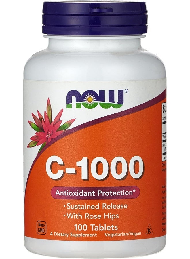 Now Foods C-1000 Vitamin C With Rose Hips - 100 Tabs - Image 1