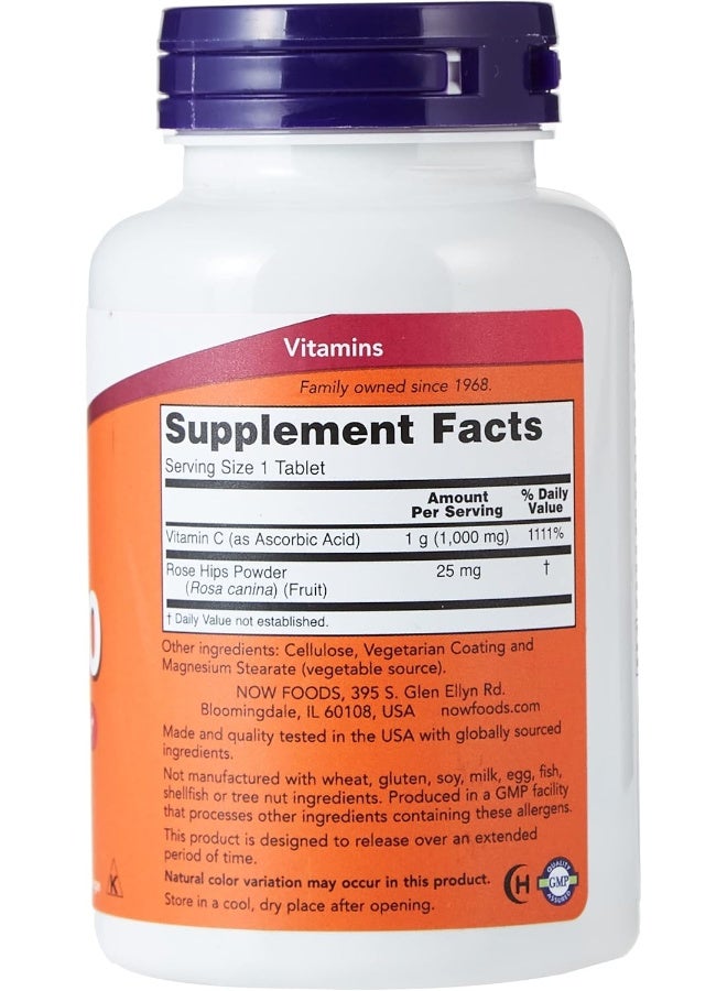 Now Foods C-1000 Vitamin C With Rose Hips - 100 Tabs - Image 3
