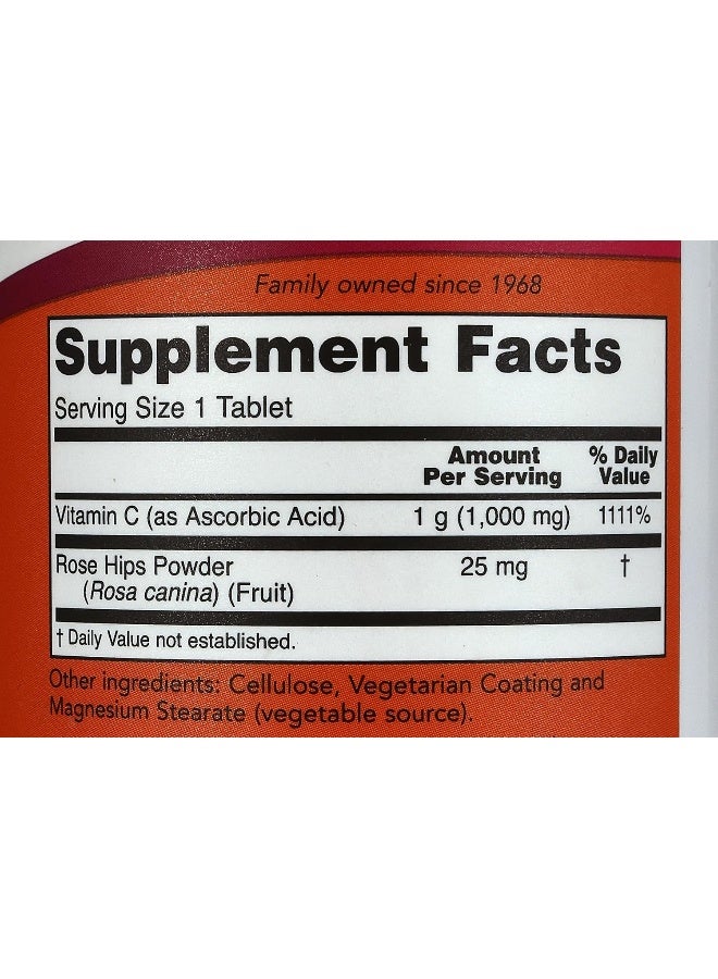 Now Foods C-1000 Vitamin C With Rose Hips - 100 Tabs - Image 5