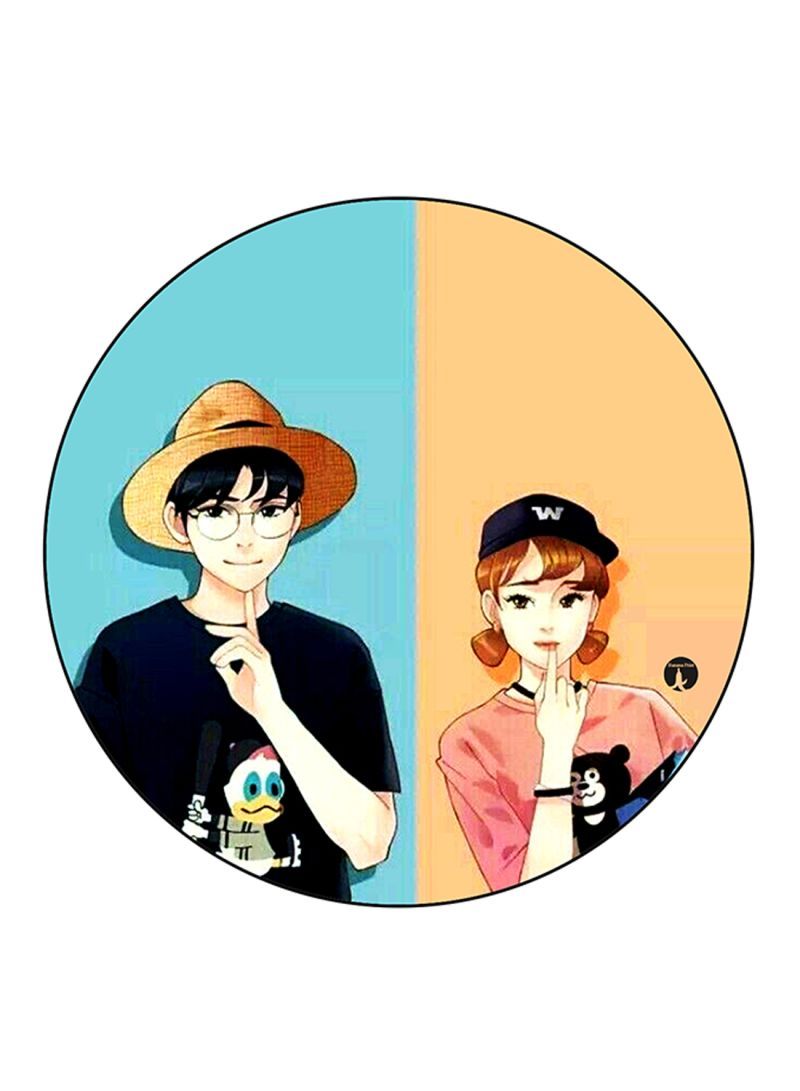 RKN Boy And Girl Printed Mouse Pad Multicolour