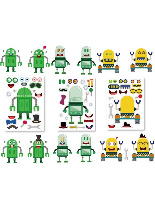 T-Antrix 24 ورقة لصنع ملصقات الروبوت الخاصة بك ملصقات لصنع وجه للأطفال والرضع مع الروبوتات حرف يدوية لوازم حفلات الأطفال - Image 4