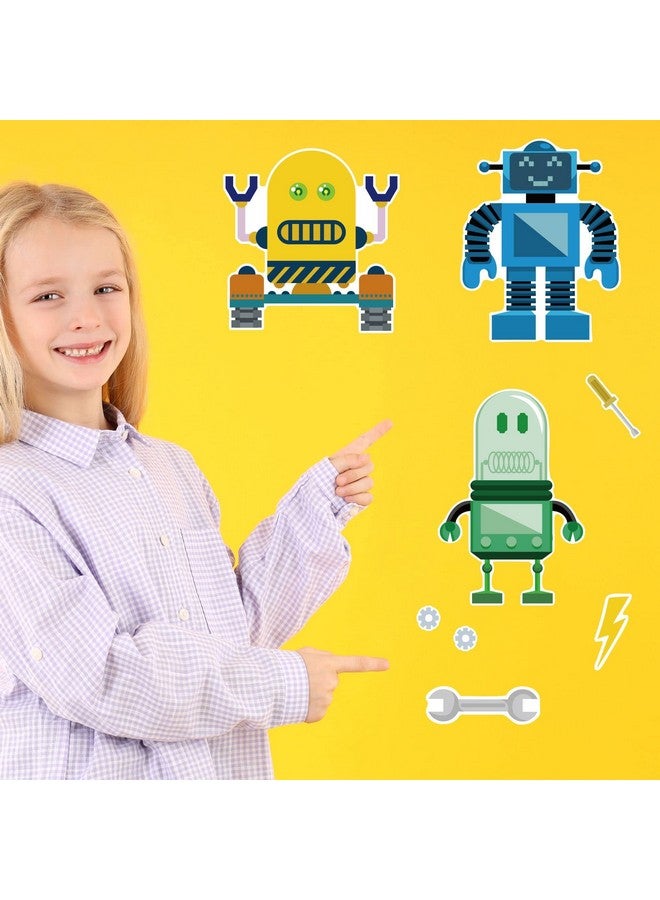 T-Antrix 24 ورقة لصنع ملصقات الروبوت الخاصة بك ملصقات لصنع وجه للأطفال والرضع مع الروبوتات حرف يدوية لوازم حفلات الأطفال - Image 5