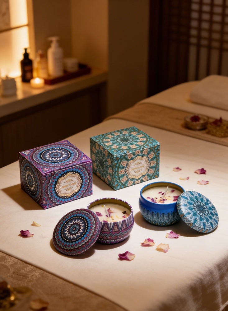 كاندل Premium 2-Piece Scented Candle Set Bluebell and Lavender Fragrance Luxury Aromatherapy Candles for Home Decor - Image 4