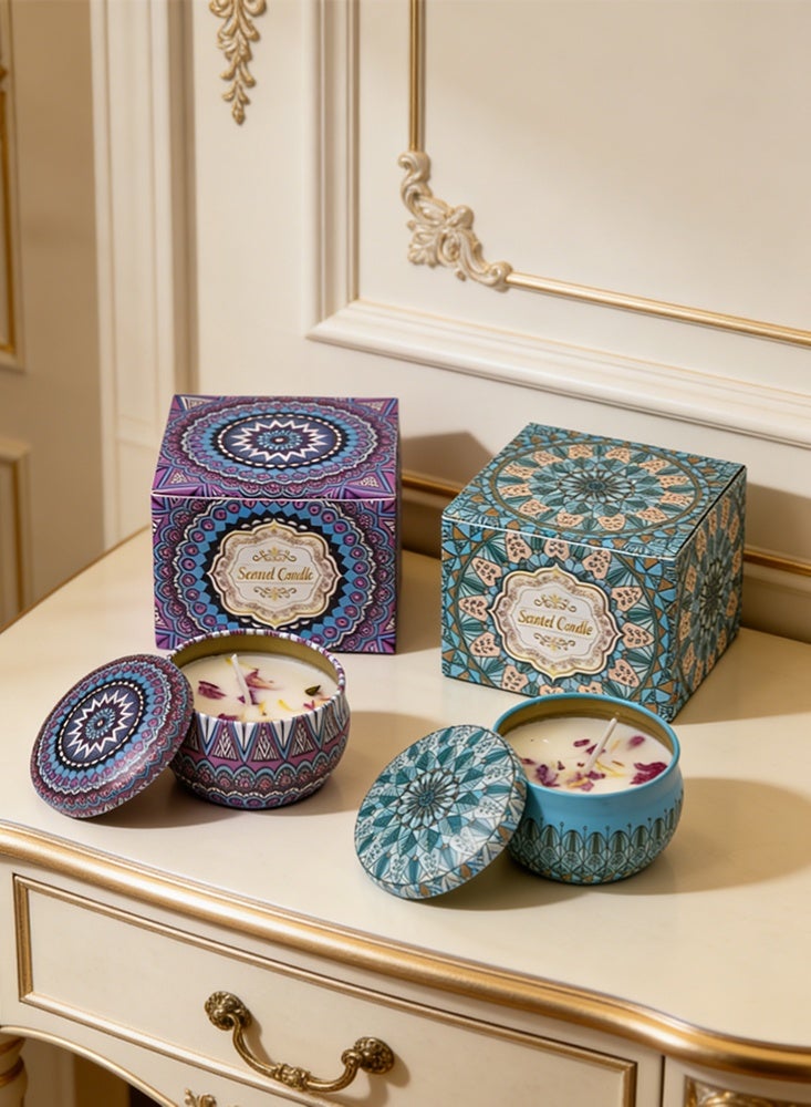 كاندل Premium 2-Piece Scented Candle Set Bluebell and Lavender Fragrance Luxury Aromatherapy Candles for Home Decor - Image 1