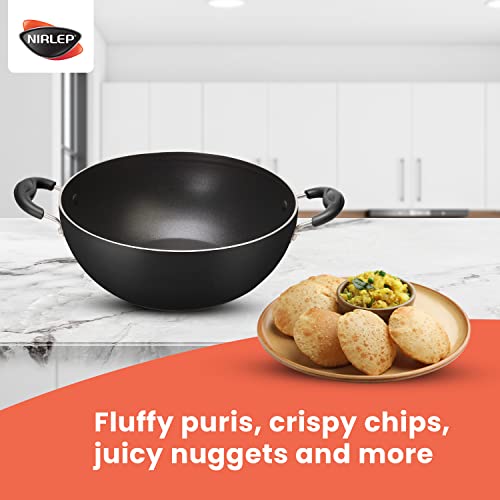 Nirlep Sakhi Induction Based Non Stick Deep Kadhai, Black,26 cm - Image 3