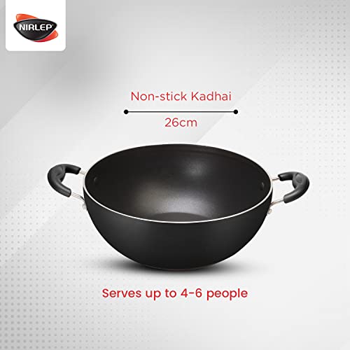 Nirlep Sakhi Induction Based Non Stick Deep Kadhai, Black,26 cm - Image 4