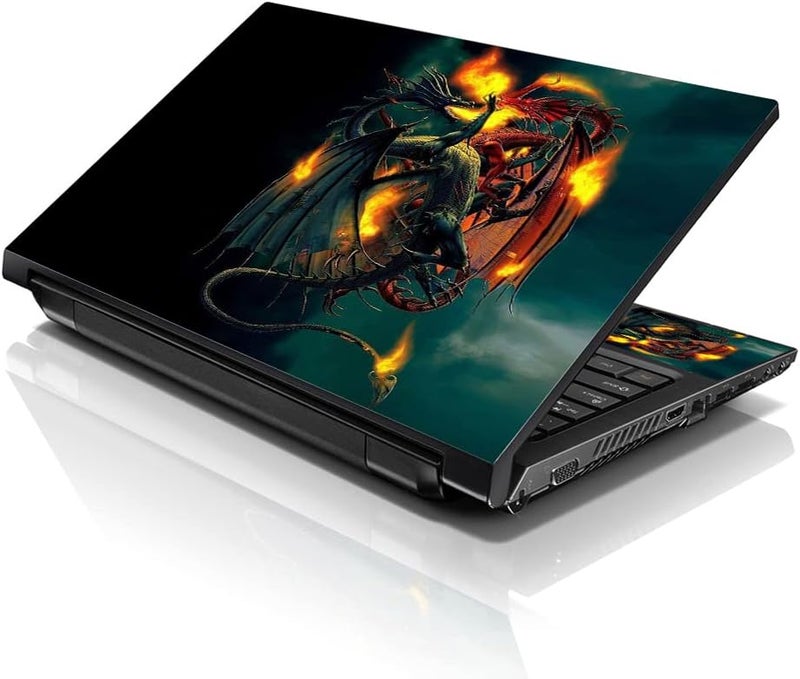 إل أس أس غطاء جلد لابتوب 15 15.6 مع نقش ديناصورات ملونة لـ HP وDell وLenovo وApple وAsus وAcer وCompaq - يناسب 13.3 و14 و15.6 و16 بوصة (وسادتان للمعصم مجانًا) - Image 1