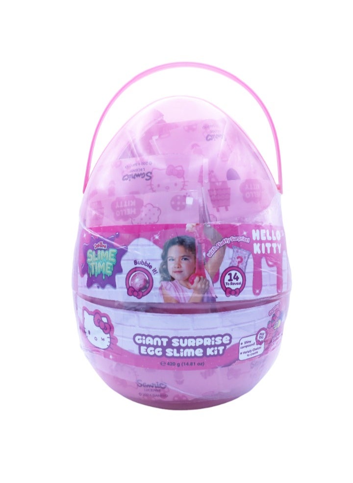 DohTime SlimeTime Hello Kitty Giant Surprise Egg Kit | Slime | Creative Fun Ideas | Develops Sensory Skills | Entertaining Toy | Stress Relief Toys for Kids  - Image 1