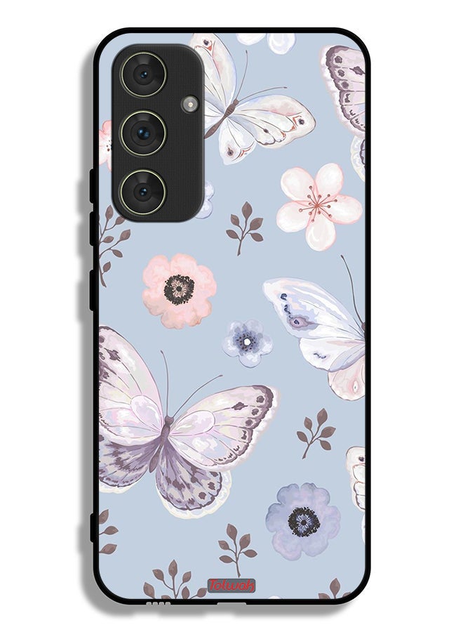 Tolwak Samsung Galaxy A54 5G Protective Case Cover Butterflies And Flowers - Image 1