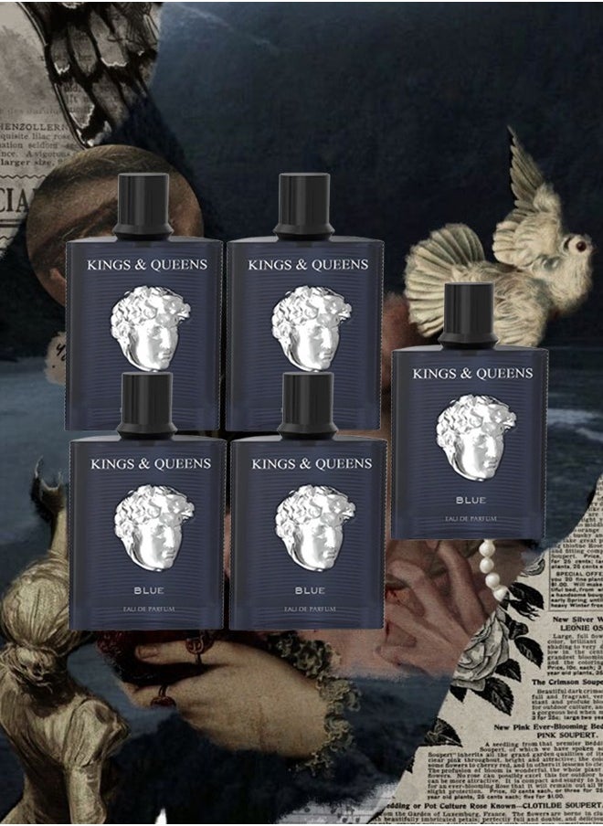 AMARAN 5 Pieces Kings And Queens Blue Perfume For Unisex 100ml EDP  - Image 1