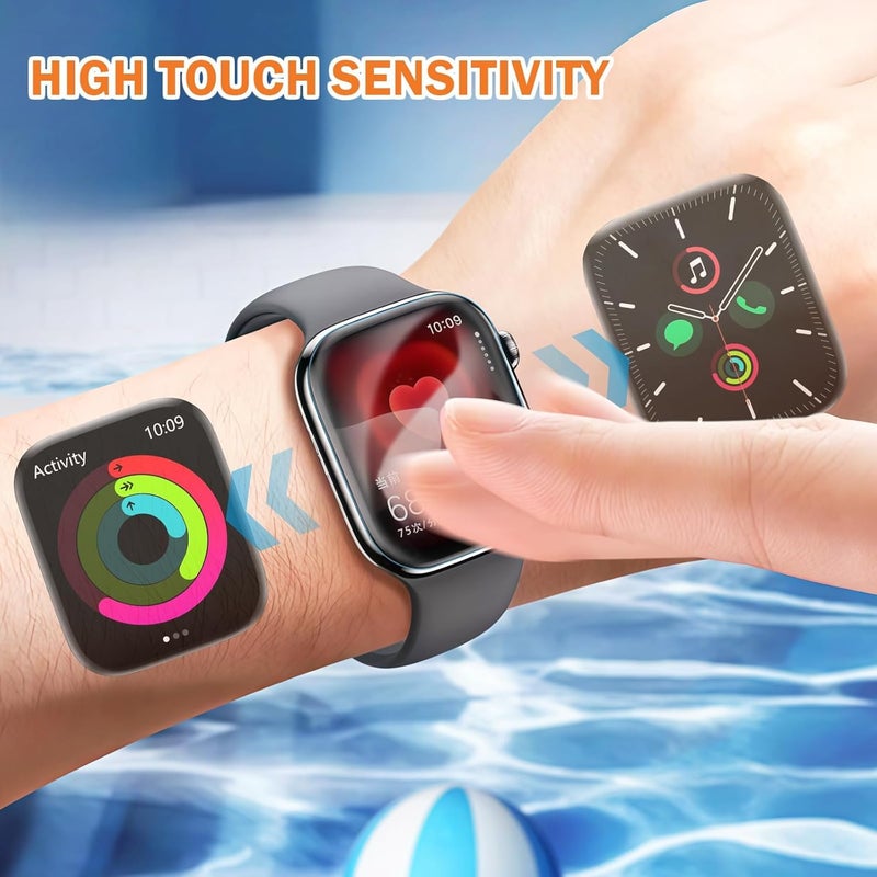 KASTWAVE 6 Pack Screen Protector for Apple Watch Series 10 46mm, Clear TPU Film with Bubble Free Installation Kit, Scratch Resistant, High Transparency, Flexible Protective Guard - Image 2