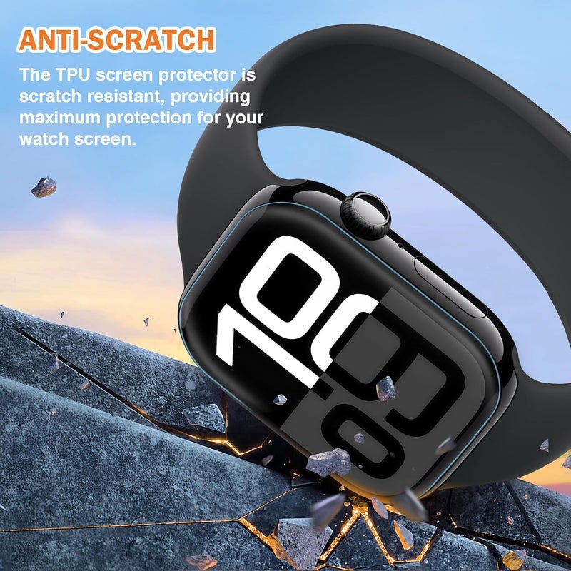 KASTWAVE 6 Pack Screen Protector for Apple Watch Series 10 46mm, Clear TPU Film with Bubble Free Installation Kit, Scratch Resistant, High Transparency, Flexible Protective Guard - Image 4