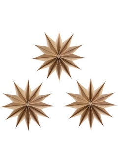 Easy Joy EASY JOY 12-Pointed Brown Paper Stars Christmas Decorations Hanging Tree Decorations Santa Ceiling Decorations Hanging Star Lanterns Lampshade Christmas Holiday, Weddings, Birthday Party Decorations  - Image 1