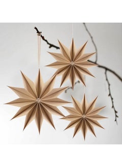 Easy Joy EASY JOY 12-Pointed Brown Paper Stars Christmas Decorations Hanging Tree Decorations Santa Ceiling Decorations Hanging Star Lanterns Lampshade Christmas Holiday, Weddings, Birthday Party Decorations  - Image 2