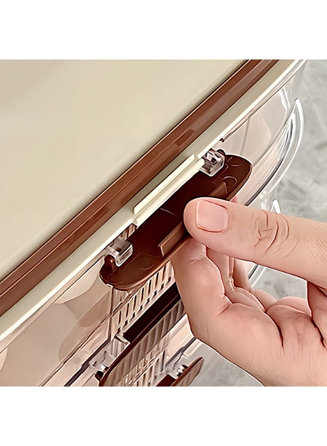 ايست من نون حاوية بيض أوتوماتيكية بلاستيكية بطبقتين مع صينية داخلية قابلة للإزالة بسرعة لتنظيم وتخزين الخزائن، الثلاجات، والخزائن، 10 × 31 × 14.5، شفاف - Image 5