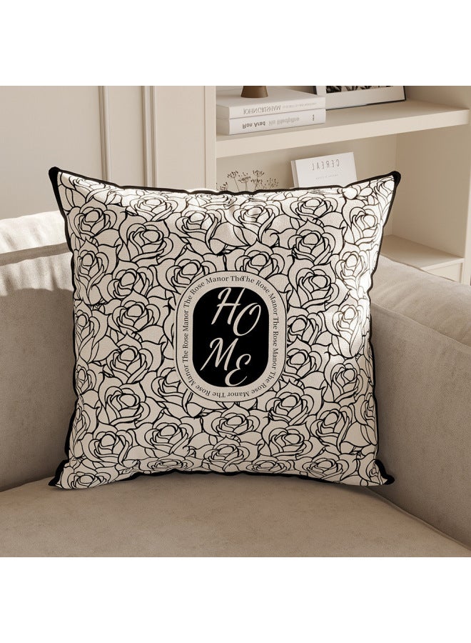 French Cream Style Sofa Pillow Living Room Pillow Style Modern Simple Decorative Black And White High-grade Pillow Case