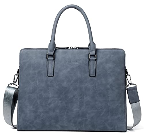 FSD.WG FSD. WG Business Bag Leather Messenger Bag Water Resistant Business Travel Briefcase Handbag Briefcase for Men - Image 1
