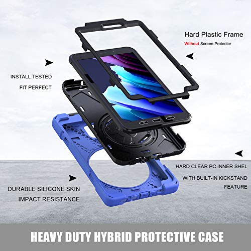 Rantice Samsung Galaxy Tab Active 3 8.0 Case, Heavy Duty Rugged Shockproof Drop Protection Case with 360 Stand, Handle Hand Strap & Shoulder Strap for Galaxy Tab Active3 8" 2020 T570/T575/T577 (Blue) - Image 2