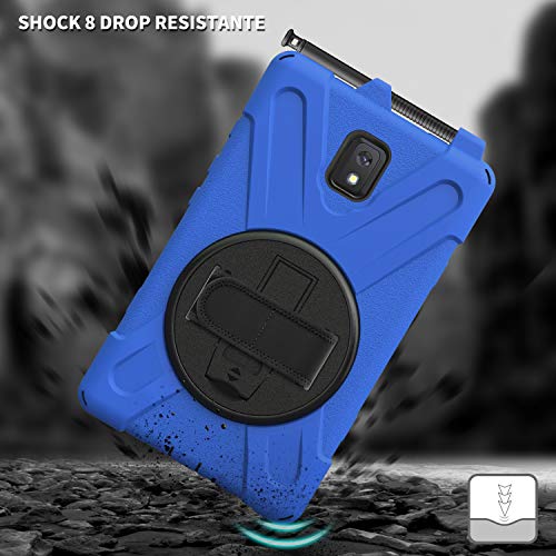 Rantice Samsung Galaxy Tab Active 3 8.0 Case, Heavy Duty Rugged Shockproof Drop Protection Case with 360 Stand, Handle Hand Strap & Shoulder Strap for Galaxy Tab Active3 8" 2020 T570/T575/T577 (Blue) - Image 4