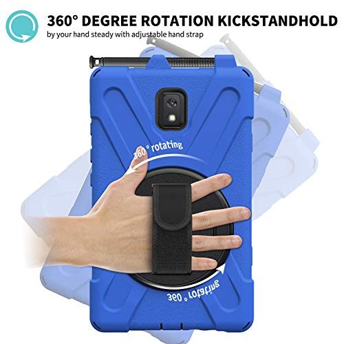 Rantice Samsung Galaxy Tab Active 3 8.0 Case, Heavy Duty Rugged Shockproof Drop Protection Case with 360 Stand, Handle Hand Strap & Shoulder Strap for Galaxy Tab Active3 8" 2020 T570/T575/T577 (Blue) - Image 5