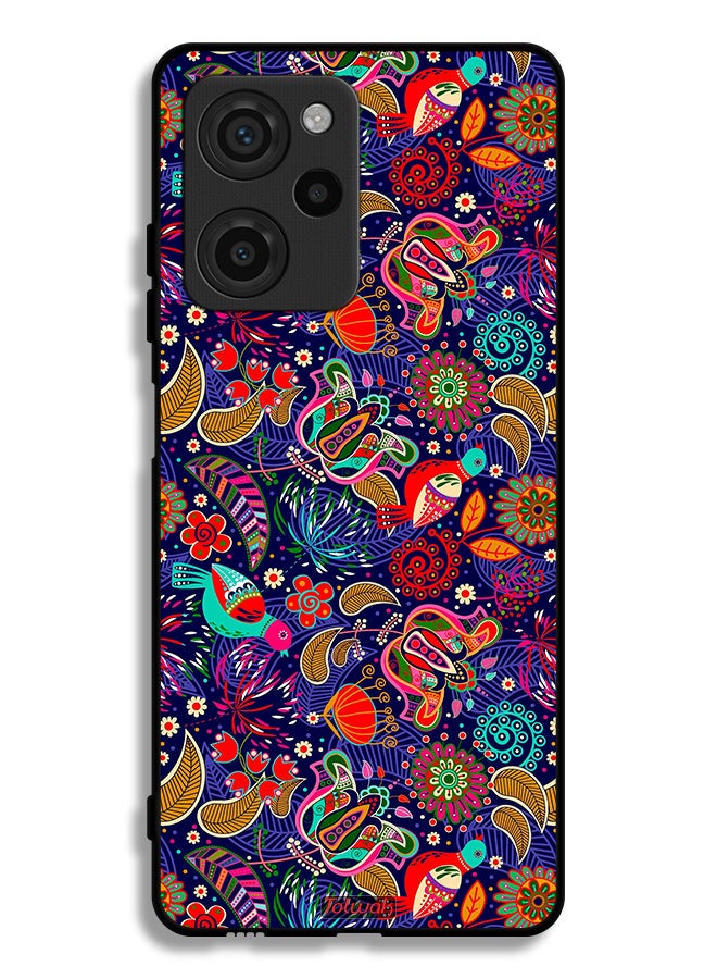 Tolwak Xiaomi Poco X5 Pro Protective Case Cover Pattern Colorful Birds Leaf Flowers - Image 2
