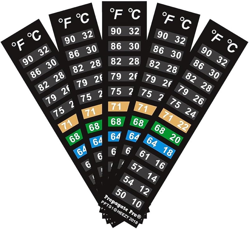 Propagate Pro Stick On Thermometer Strip, Digital Temperature Display for Fermenting, Brewing, Wine, Beer, Kombucha or Aquariums. 50-90F (10-32C) Adhesive Sticker Vertical 5 or 10 Pack (5) - Image 1