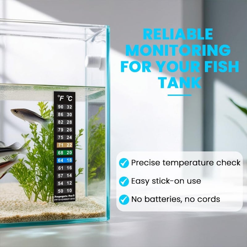 Propagate Pro Stick On Thermometer Strip, Digital Temperature Display for Fermenting, Brewing, Wine, Beer, Kombucha or Aquariums. 50-90F (10-32C) Adhesive Sticker Vertical 5 or 10 Pack (5) - Image 5