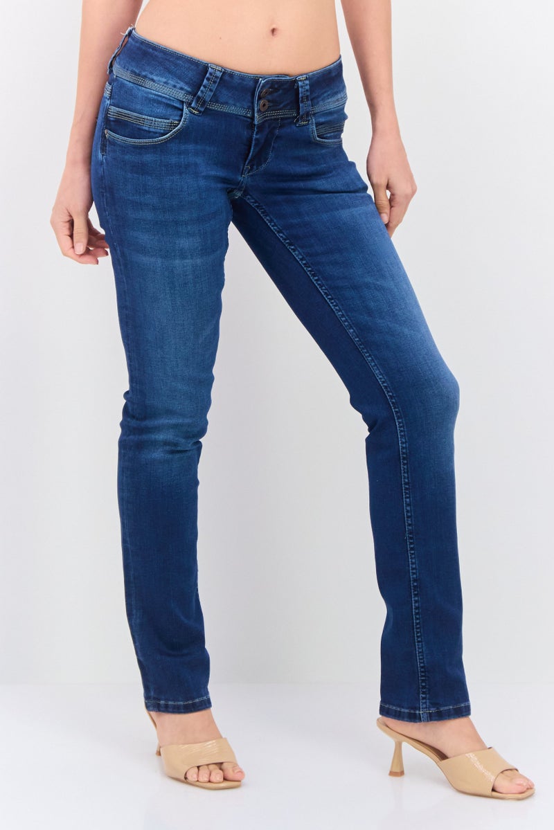 Pepe Jeans Women Regular Fit Washed Stretchable Jeans, Denim - Image 1