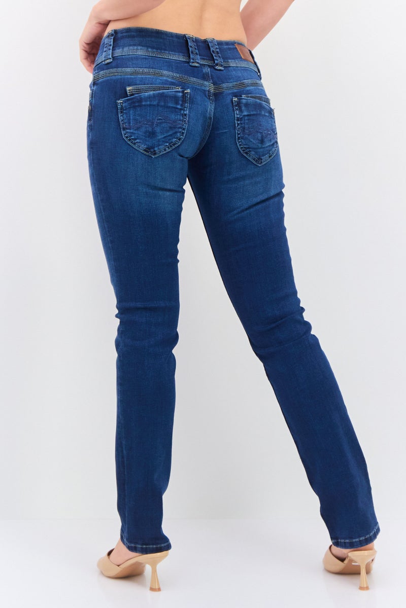 Pepe Jeans Women Regular Fit Washed Stretchable Jeans, Denim - Image 3
