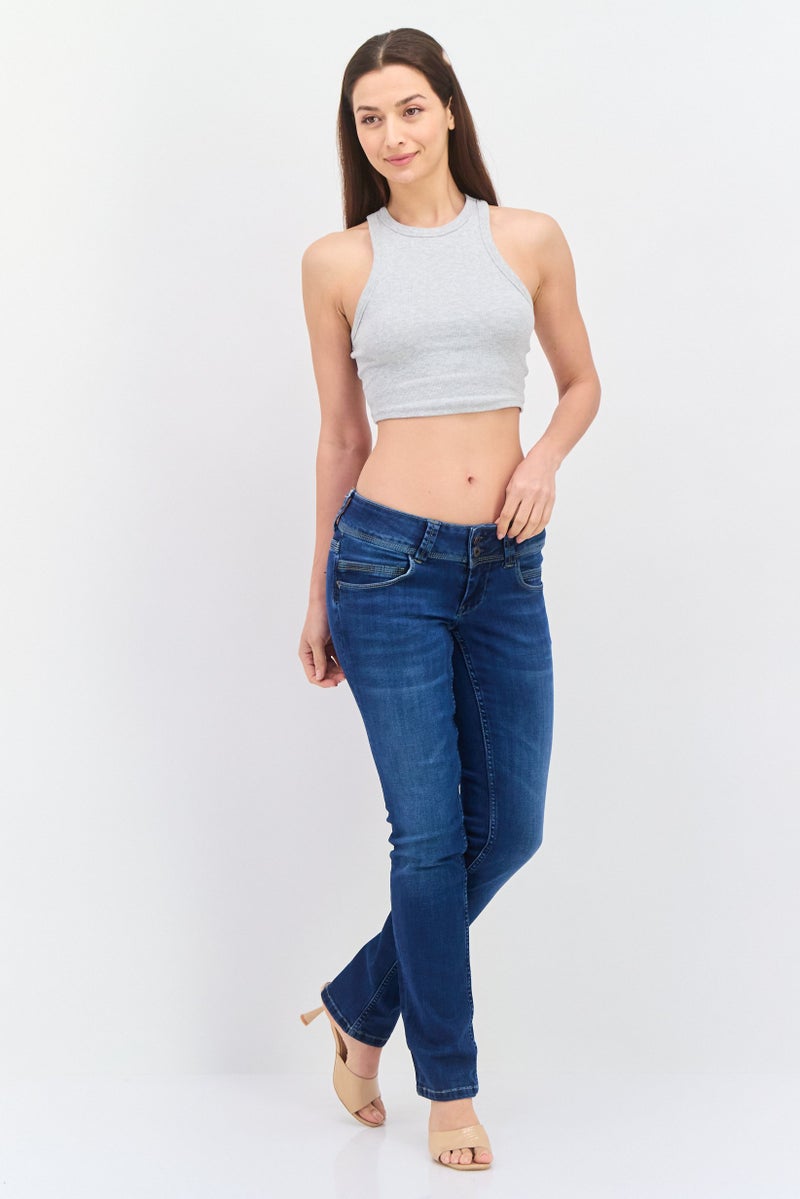 Pepe Jeans Women Regular Fit Washed Stretchable Jeans, Denim - Image 4