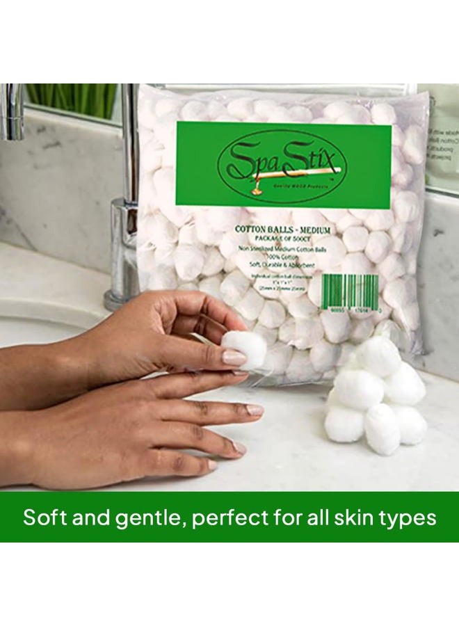 Spa Stix Cotton Balls. 500 Count Medium Size. Non Sterile Super Soft. - Image 4