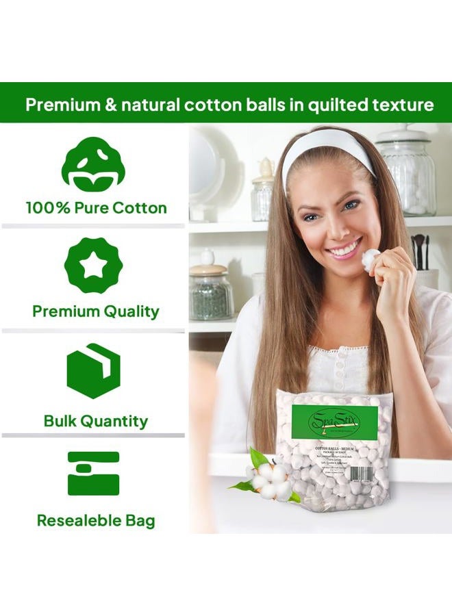 Spa Stix Cotton Balls. 500 Count Medium Size. Non Sterile Super Soft. - Image 5