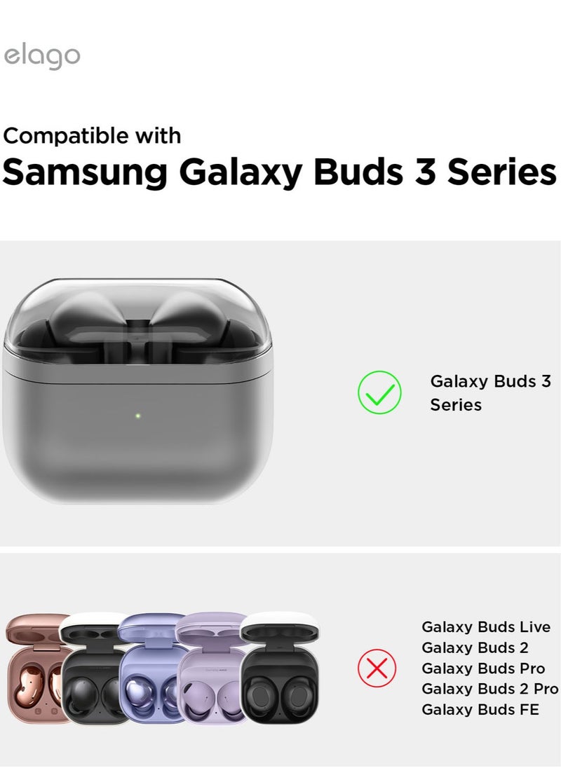 Elago حافظة Duo Hang لهاتف Samsung Galaxy Buds3 وغطاء حافظة Galaxy Buds 3 Pro مع حلقة تسلق - شفاف | حجر  - Image 2