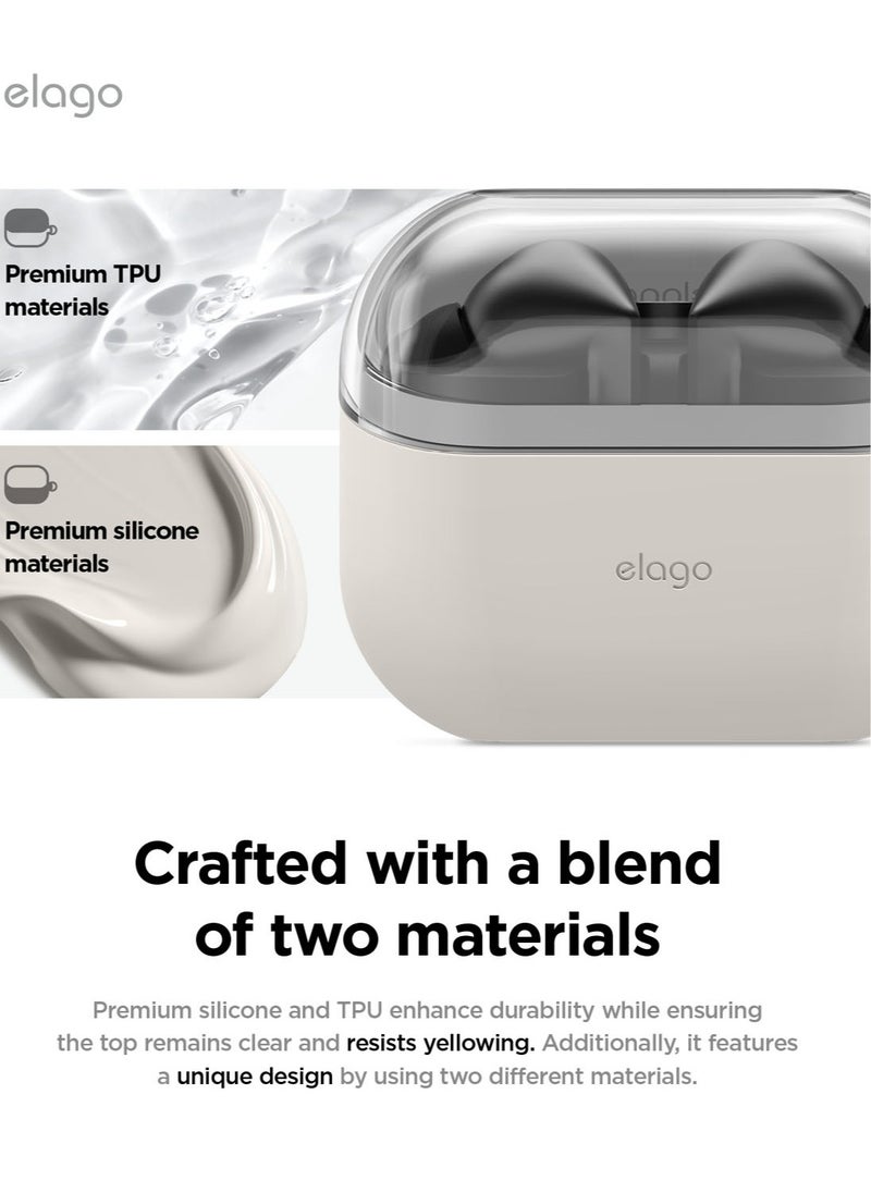 Elago حافظة Duo Hang لهاتف Samsung Galaxy Buds3 وغطاء حافظة Galaxy Buds 3 Pro مع حلقة تسلق - شفاف | حجر  - Image 3