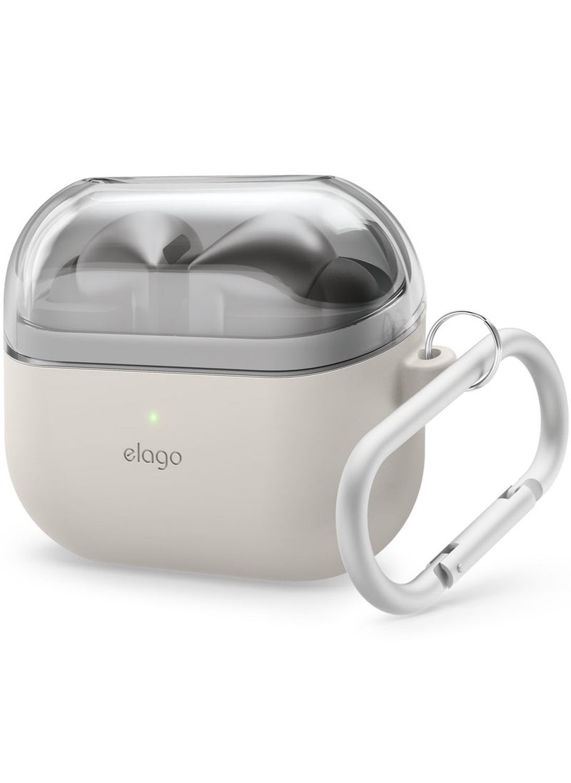 Elago حافظة Duo Hang لهاتف Samsung Galaxy Buds3 وغطاء حافظة Galaxy Buds 3 Pro مع حلقة تسلق - شفاف | حجر  - Image 1