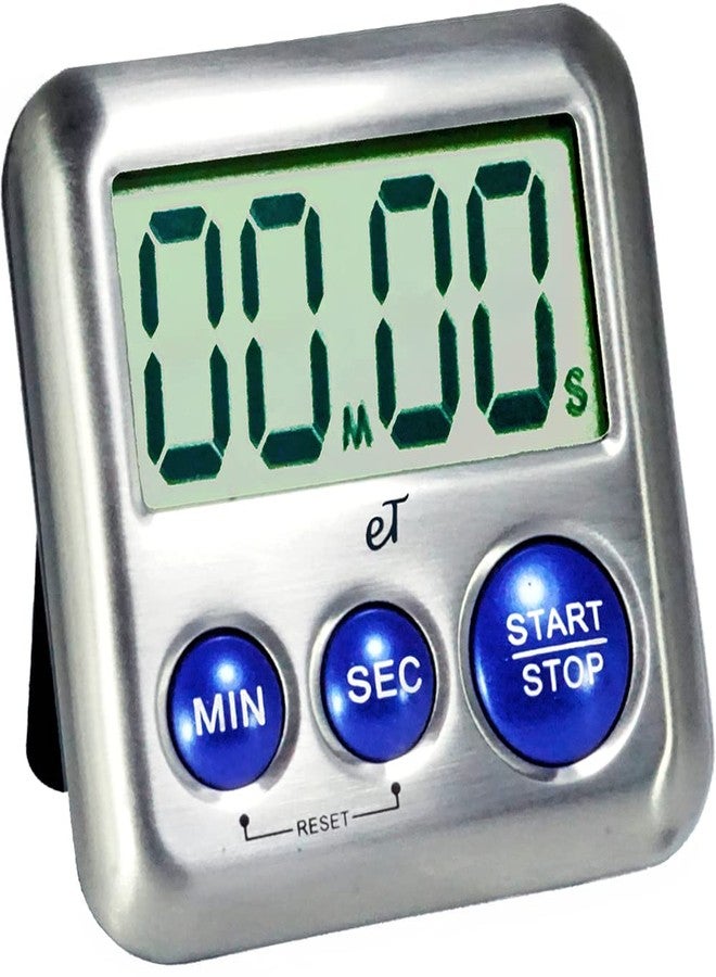 eTradewinds Elegant Digital Kitchen Timer Stainless Steel - Plumberry - Strong Magnetic Back - Kickstand - Loud Alarm - Large Display - Auto Memory - Auto Shut-Off - Model eT-24 (Plumberry) by eTradewinds - Image 1