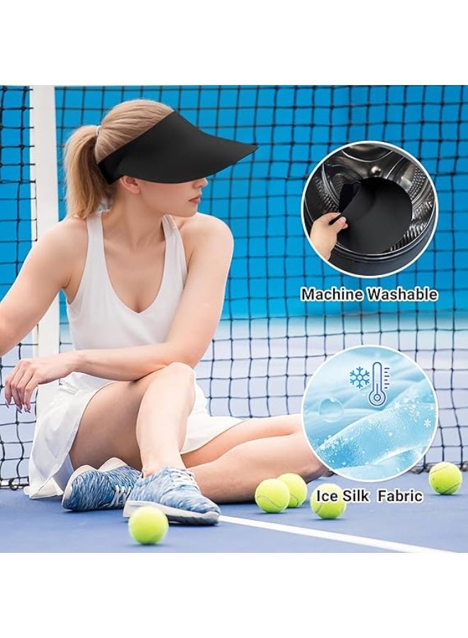 Wide Brim Sun Visor Hat for Women, UPF50+ UV Protection, Lightweight Foldable Sports Cap, Summer Beach Cap with lightweight elastic fabric, Ponytail-Friendly Sun Hat for Outdoor Activities - Image 5