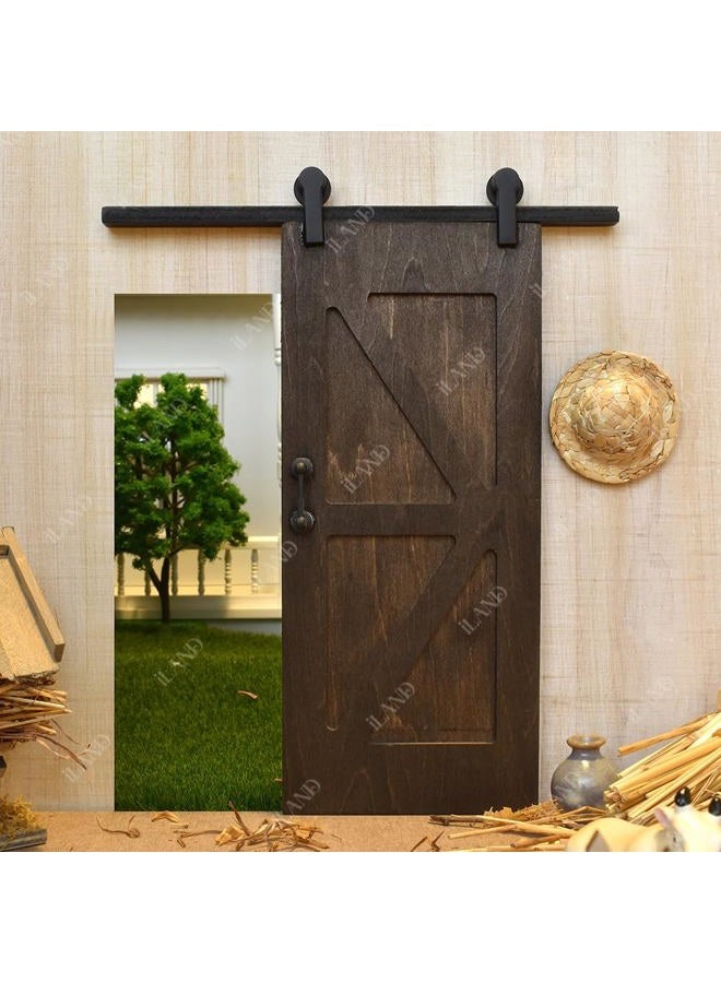 iLAND Dollhouse Accessories - Wooden Dollhouse Doors on 1:12 Scale, 2pcs Miniature Sliding Barn Doors - Image 4
