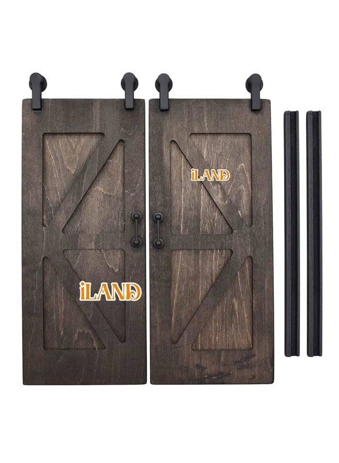 iLAND Dollhouse Accessories - Wooden Dollhouse Doors on 1:12 Scale, 2pcs Miniature Sliding Barn Doors - Image 5
