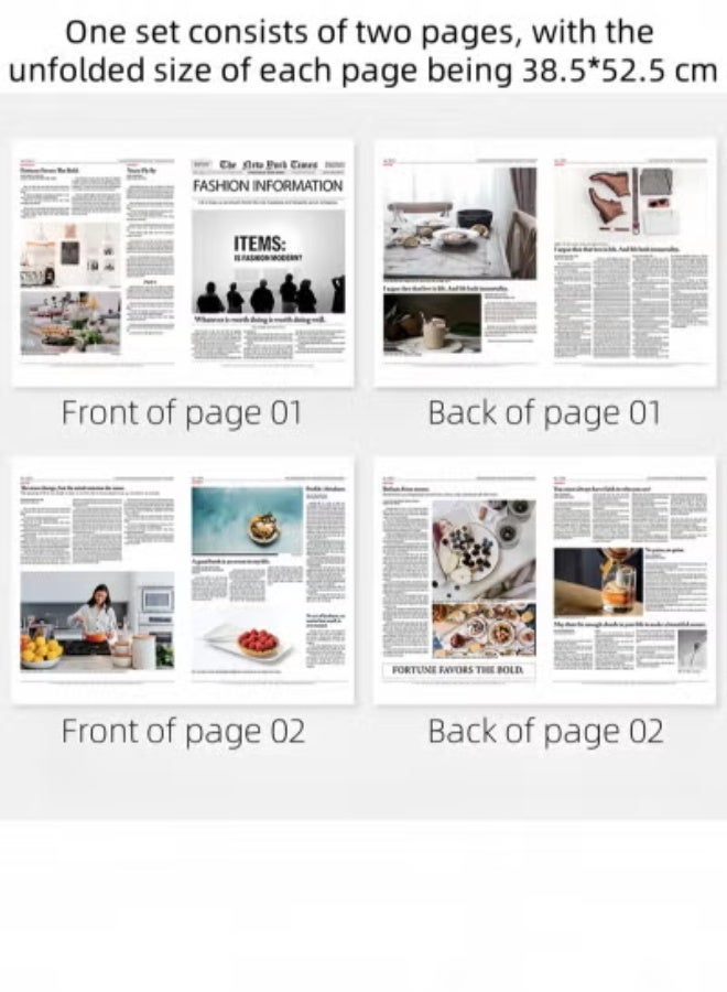 3pcs English Newspaper Photography Props Fashion Clothing Home Decor Food Photography Background Props Flower Wrapping Paper Atmosphere Decoration - Image 5